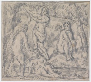 Estudio de cuatro mujeres bañándose de Paul Cézanne