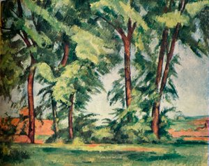 Árboles altos en el Jas de Bouffan, c1883, 1929 de Paul Cézanne