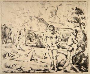 Los bañistas, c.1898 de Paul Cézanne