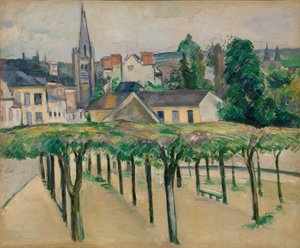 La Iglesia de Saint-Aspais vista desde la Place de la Préfecture en Melun de Paul Cézanne