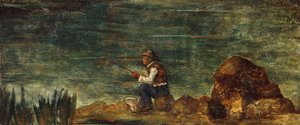 El pescador en la roca de Paul Cézanne