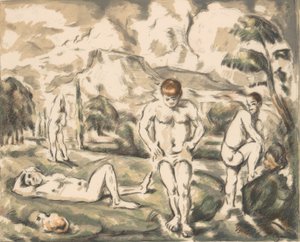Los Grandes Bañistas Les Baigneurs, ca. 1898 de Paul Cézanne