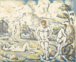 Los bañistas (gran placa) de Paul Cézanne
