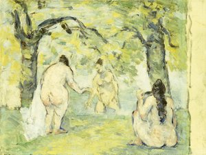 Tres bañistas, 1875-77 de Paul Cézanne
