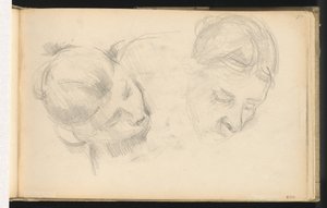 Dos cabezas de mujeres de Paul Cézanne
