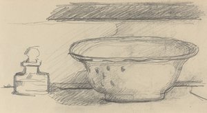 Lavabo y frasco de perfume [recto] de Paul Cézanne