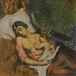 Mujer amamantando a su hijo, ca 1872 de Paul Cézanne