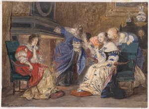 mujeres en un interior de Paul Delaroche