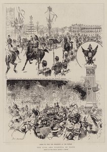El Zar y la Zarina en París (grabado). de Paul Destez