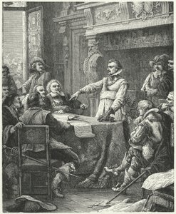 Jean Guiton entre los defensores de La Rochelle de Paul Dominique Philippoteaux