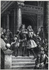 Tratado de Rastatt - Príncipe Eugenio de Saboya y el Mariscal de Villars (comandantes de fuerzas opuestas en la Guerra de Sucesión Española) - Guerra de sucesión de España (1701 a 1714) - Tratado de Rastatt - La reunión del Mariscal de Villars y Eugenio de de Paul Dominique Philippoteaux
