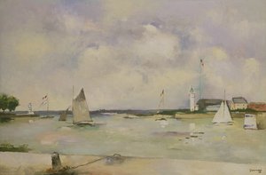 Entrada al puerto de Honfleur (panel) de Paul Elie Gernez