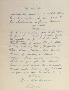 Carta a Man Ray sobre la realización de "Facile de Paul Eluard