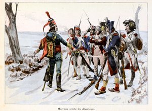 Marceau detiene a los desertores: François-Séverin Marceau detiene a los soldados del ejército republicano en la Vendée - Ilustración de Emile Boutigny en “Hoche-Marceau-Desaix” de Théodore Cahu