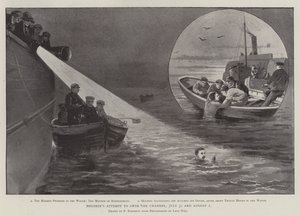 Intento de Holbein de nadar el Canal, 31 de julio y 1 de agosto de Paul Frenzeny