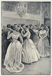 Ilustración para Anna Karenina: Kitty en el baile de Paul Frenzeny
