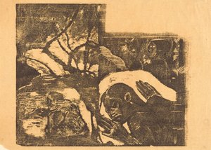 Eine Maori-Frau im Wald; Manao Tupapau (Sie wird von einem Geist heimgesucht) de Paul Gauguin