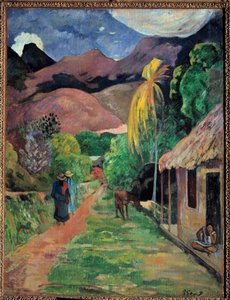 Una calle en Tahití de Paul Gauguin