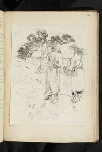 Avant et après - Dos mujeres conversando en un paisaje de Paul Gauguin
