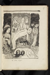 Avant et après - dibujo "Les saintes images" de Paul Gauguin