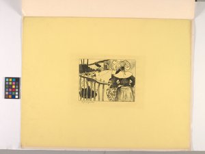 Mujeres bretonas junto a una valla de Paul Gauguin
