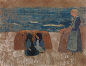 Mujeres bretonas junto al mar de Paul Gauguin