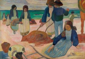 Recolectoras de algas bretonas (II) (Ramasseuses de varech (II)). 1889 de Paul Gauguin