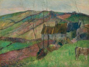 Cabañas en las laderas del Mont Sainte-Marguerite, 1888 de Paul Gauguin