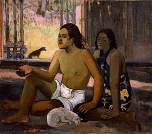Eiaha Ohipa No Trabajando. Tahitianos en una habitación, 1896