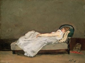 Mujer rubia en un sofá, 1884