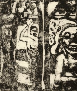 Mujer recogiendo frutas y Oviri de Paul Gauguin