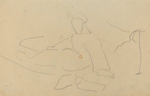 Figura sentada en el suelo [recto] de Paul Gauguin