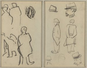 Estudios de Figuras; Estudios de Soldados [verso] de Paul Gauguin