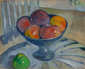 Plato de frutas en una silla de jardín de Paul Gauguin