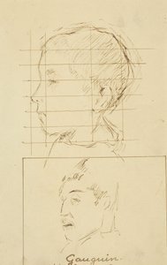 Cabezas de un niño y un hombre (¿Autorretrato?) (verso) de Paul Gauguin