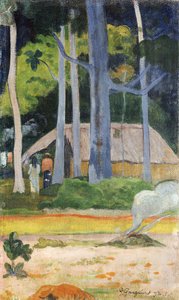Cabaña en los árboles, 1892 de Paul Gauguin