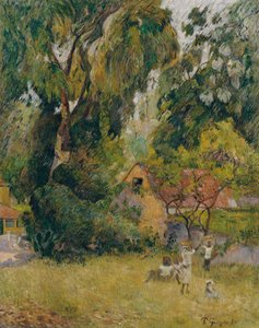 Cabañas bajo los árboles de Paul Gauguin