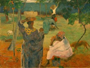 La recolección de frutas (o Los Mangos) de Paul Gauguin