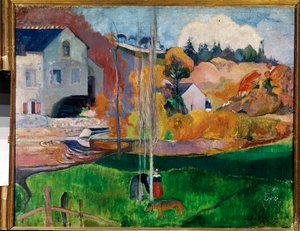 Paisaje en Bretaña, el molino David de Paul Gauguin
