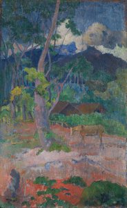 paisaje con un caballo de Paul Gauguin