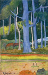 Paisaje con árboles azules, 1892 de Paul Gauguin