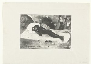 Niña acostada y espíritus de difuntos
Visto por los espíritus de los difuntos
Manao tupapau (título en el objeto) de Paul Gauguin