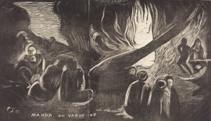 Mahna no Varua Ino El diablo habla, 1894-1895 de Paul Gauguin