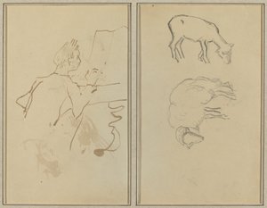 Hombre Tocando el Piano; Dos Ovejas [verso]