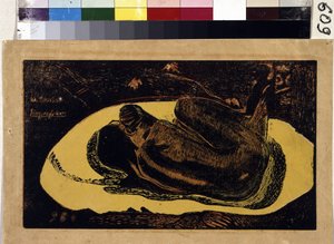 Manao Tupapau (El espíritu de los muertos vela). Grabado de Paul Gauguin (1848-1903)
