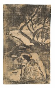 Mujer maorí en el bosque