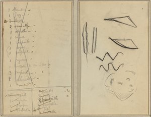 "Neige" (Nieve); Itinerario [recto] de Paul Gauguin