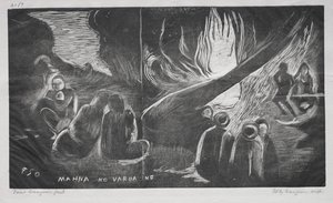 Noa Noa, El diablo habla Mahna No Varua Ino, 1893-94 de Paul Gauguin