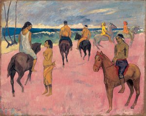 A caballo en la orilla del mar II de Paul Gauguin