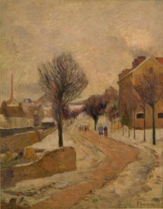 Suburbio parisino en la nieve de Paul Gauguin